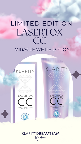 [MIX MATCH 3 OR MORE FOR  15% OFF - MIX AND MATCH ANY 3] KLARITY LASERTOX CC LOTION + O2 MUD MASK + IMMORTAL ELIXIR