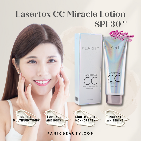 [MIX MATCH 3 OR MORE FOR  15% OFF - MIX AND MATCH ANY 3] KLARITY LASERTOX CC LOTION + O2 MUD MASK + IMMORTAL ELIXIR