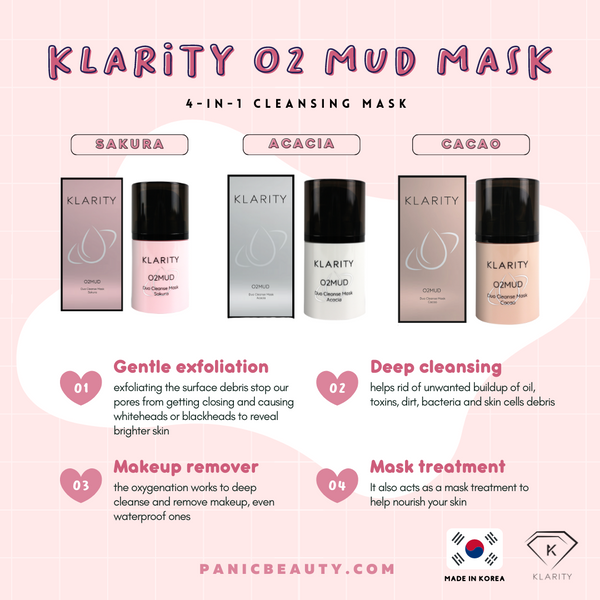 [MIX MATCH 3 OR MORE FOR  15% OFF - MIX AND MATCH ANY 3] KLARITY LASERTOX CC LOTION + O2 MUD MASK + IMMORTAL ELIXIR